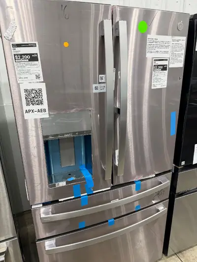 APX-AEB — GE PXD22BYPFS Refrigerator, Fingerprint Resistant Stainless Steel, front — Columbia